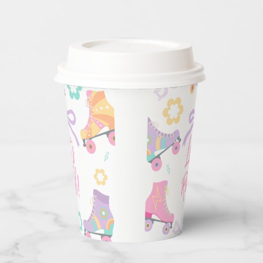 Skating Lets Roll Roller Skate Girl Birthday Pappbecher (Links)