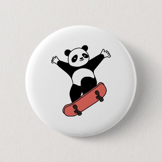 Skating Panda Button (Vorderseite)