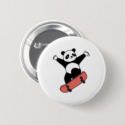 Skating Panda Button (Vorne & Hinten)