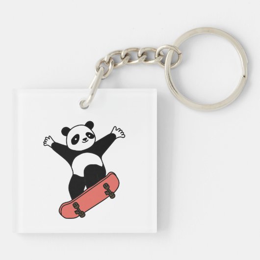 Skating Panda Schlüsselanhänger (Rückseite)