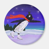 Skating Penguin Magnet (Vorne)