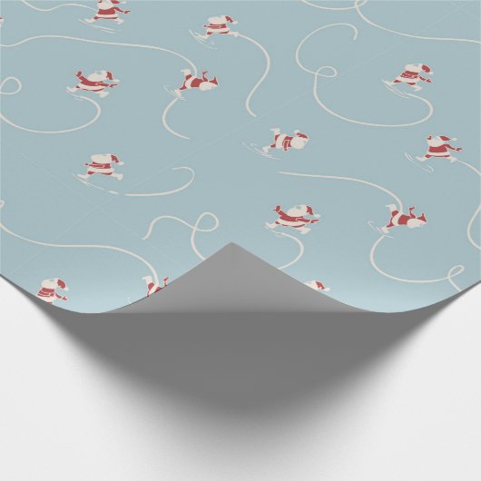 Skating Santa Geschenkpapier (Ecke)