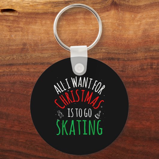 Skating Skate - Group Matching Family Christmas Fu Schlüsselanhänger (Vorderseite)