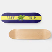 Skating turtle & calligraphy on blue & yellow skateboard (Horizontal)