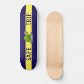 Skating turtle & calligraphy on blue & yellow skateboard (Vorderseite)