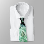 Skaymarts | Black Blue Floral Watercolor Wedding Krawatte (Gebunden)