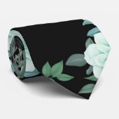 Skaymarts | Black Blue Floral Watercolor Wedding Krawatte (Gerollt)
