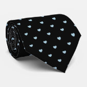 Skaymarts Black Color Blue Hearty Design Neck Tie Krawatte (Gerollt)