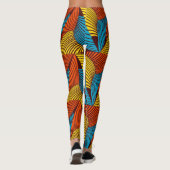 SKAYMARTS | Blaugelbe afrikanische Prints Leggings (Rückseite)