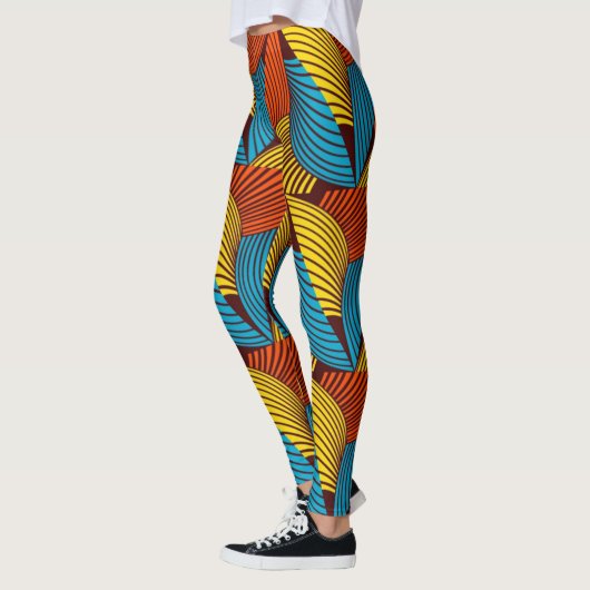 SKAYMARTS | Blaugelbe afrikanische Prints Leggings (Links)