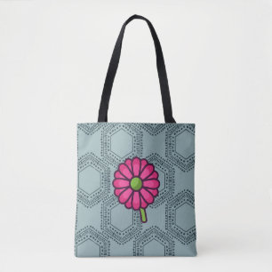 SKAYMARTS   Blue Boho Rose Design Shopping Bag Tasche