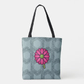 SKAYMARTS | Blue Boho Rose Design Shopping Bag Tasche (Rückseite)