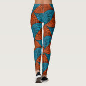 SKAYMARTS | Blue Pattern African Ankara Leggings (Rückseite)