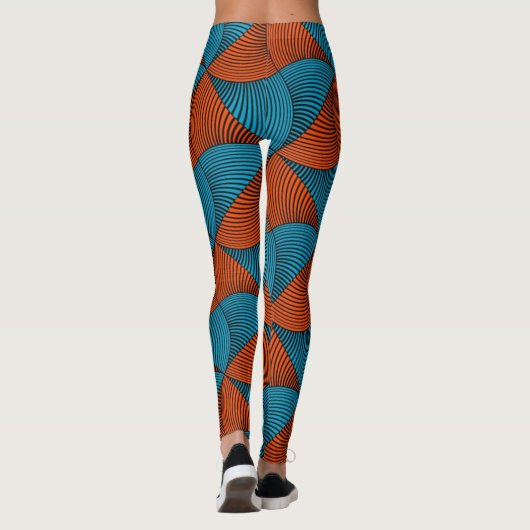 SKAYMARTS | Blue Pattern African Ankara Leggings (Rückseite)