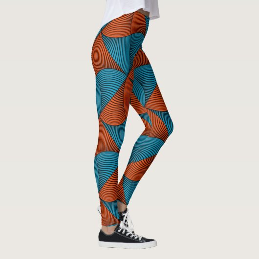 SKAYMARTS | Blue Pattern African Ankara Leggings (Rechts)