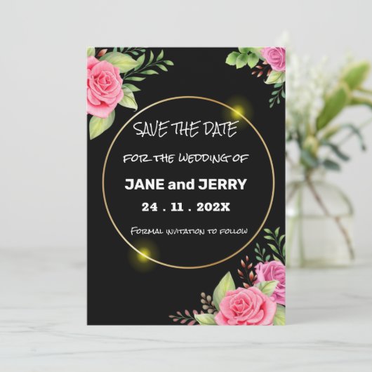 Skaymarts | Einfache Blüte Schöne Save the Date (Stehend Vorderseite)