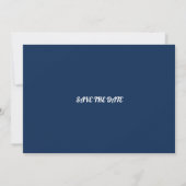 Skaymarts | Einzigartiges Navy Blue Floral Save th Save The Date (Rückseite)