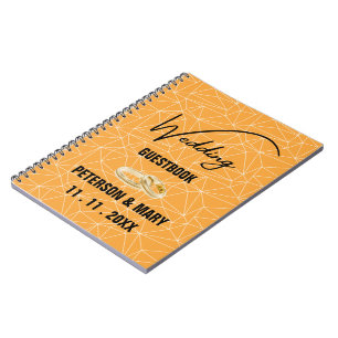 Skaymarts   Elegant Yellow Black Wedding Guest Notizblock