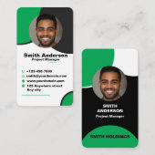 Skaymarts | Foto Simple Green Black Modern  Visitenkarte (Vorne/Hinten)