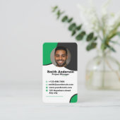 Skaymarts | Foto Simple Green Black Modern  Visitenkarte (Stehend Vorderseite)
