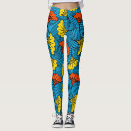 SKAYMARTS | Gelbe florale afrikanische Leggings