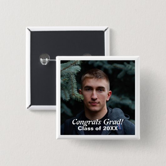 Skaymarts | Glückwunschs Grad Foto Custom Pinback Button (Vorne & Hinten)