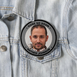 Skaymarts Gone so Bald Beerdigung Foto Button
