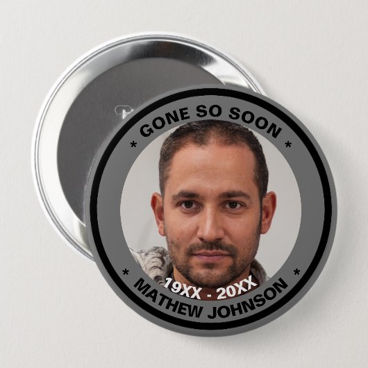 Skaymarts | Gone so Bald Beerdigung Foto Button (Vorne & Hinten)