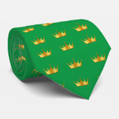 Skaymarts Green Color Golden Crown Neck Tie Krawatte (Gerollt)