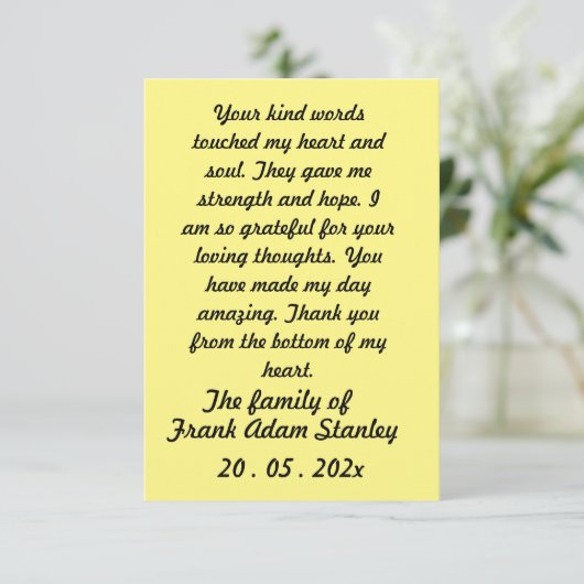 Skaymarts | Kalligrafische Hoffnung Dankeschön Kar Dankeskarte (Stehend Vorderseite)