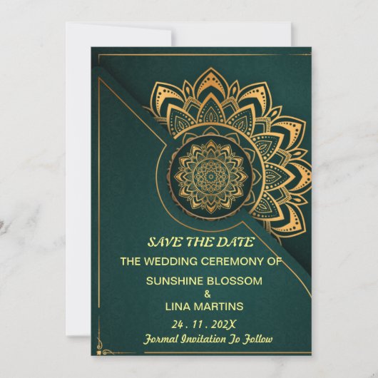 Skaymarts | Mandala Calligraphic Script Rette das Save The Date (Vorderseite)