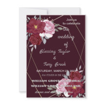 Skaymarts | Maroon Elegant Calligraphic Wedding I