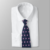 Skaymarts Navy Blue Rose Floral Design Neck Tie Krawatte (Gebunden)