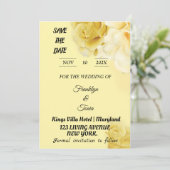 Skaymarts | Romantic Yellow Botanical Geometric Sa Save The Date (Stehend Vorderseite)
