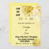 Skaymarts | Romantic Yellow Botanical Geometric Sa Save The Date (Vorne/Hinten)