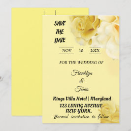 Skaymarts | Romantic Yellow Botanical Geometric Sa Save The Date