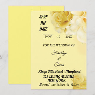 Skaymarts | Romantic Yellow Botanical Geometric Sa Save The Date