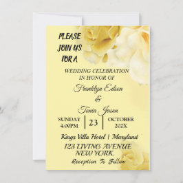 Skaymarts | Romantische Gelbe botanische Hochzeit Einladung