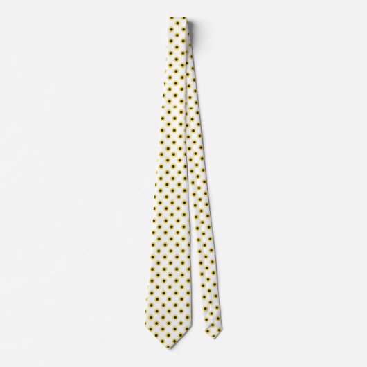 Skaymarts White Color Sunflower Neck Tie Krawatte (Vorderseite)