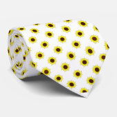 Skaymarts White Color Sunflower Neck Tie Krawatte (Gerollt)