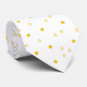 Skaymarts White Golden Star Neck Tie Krawatte