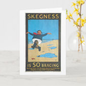 Skegness, England Vintage Travel Poster Karte (Gelbe Blume)