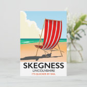Skegness Lincolnshire Strandposter Einladung (Stehend Vorderseite)