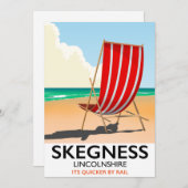 Skegness Lincolnshire Strandposter Einladung (Vorne/Hinten)