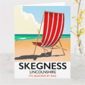 Skegness Lincolnshire Strandposter Karte (Gelbe Blume)
