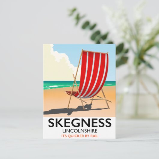 Skegness Lincolnshire Strandposter Postkarte (Stehend Vorderseite)