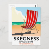 Skegness Lincolnshire Strandposter Postkarte (Vorne/Hinten)