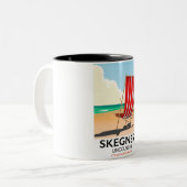 Skegness Lincolnshire Strandposter Zweifarbige Tasse (Vorderseite Links)