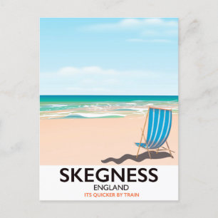 Skegness Vintage-Zug-Reiseposter. Postkarte
