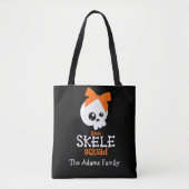Skele Squad Bow Orange Halloween Trick oder Treat Tasche (Vorderseite)